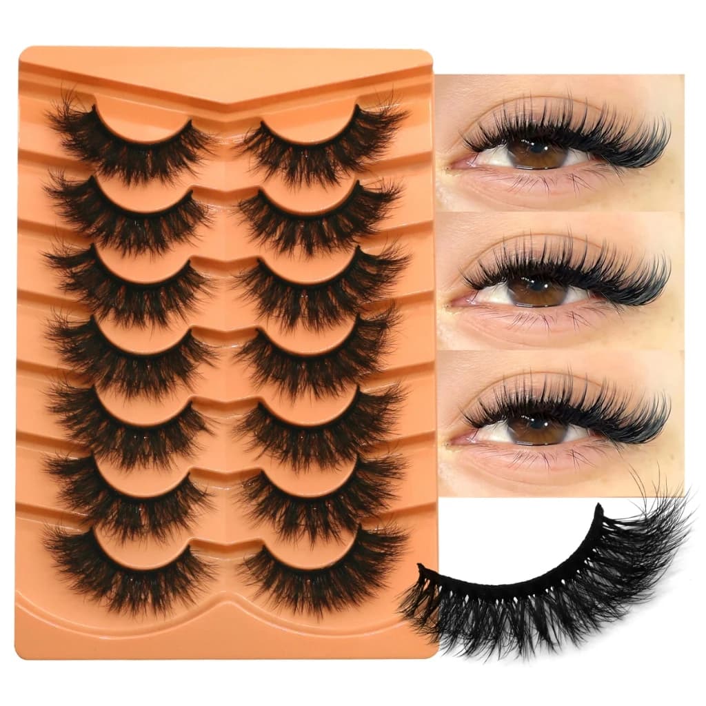 VELTRINAY Ciglia Finte Voluminose e Folte, Ciglia Finte in Visone Sintetico, Ciglia a Striscia Effetto Cat Eye, Ciglia Finte per Trucco