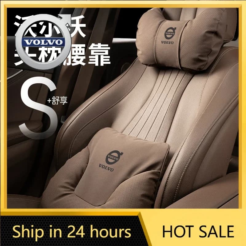 Coprisedili, Poggiatesta e Supporto Lombare per Auto, Cuscino per il Collo Comodo e Traspirante, Cuscino Lombare per Sedile per Volvo CX60 CX40 CX90 V40