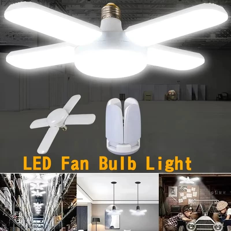 28W Fan Shape LED Bulb E27 LED Lamp Foldable 220V Light Bulbs For Home Living Room Warehouse Garage Ceiling Light