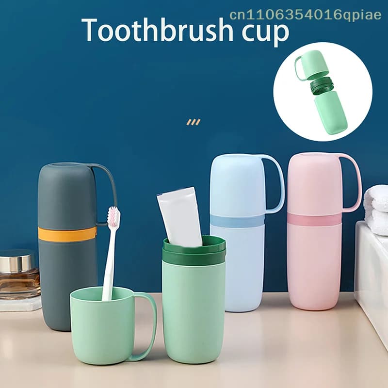 （Summer4）Toothbrush Cup Travel Toothbrush Toothpaste Holder Simple Portable Mouthwash Cup For Business Trip Home Camping Acessor