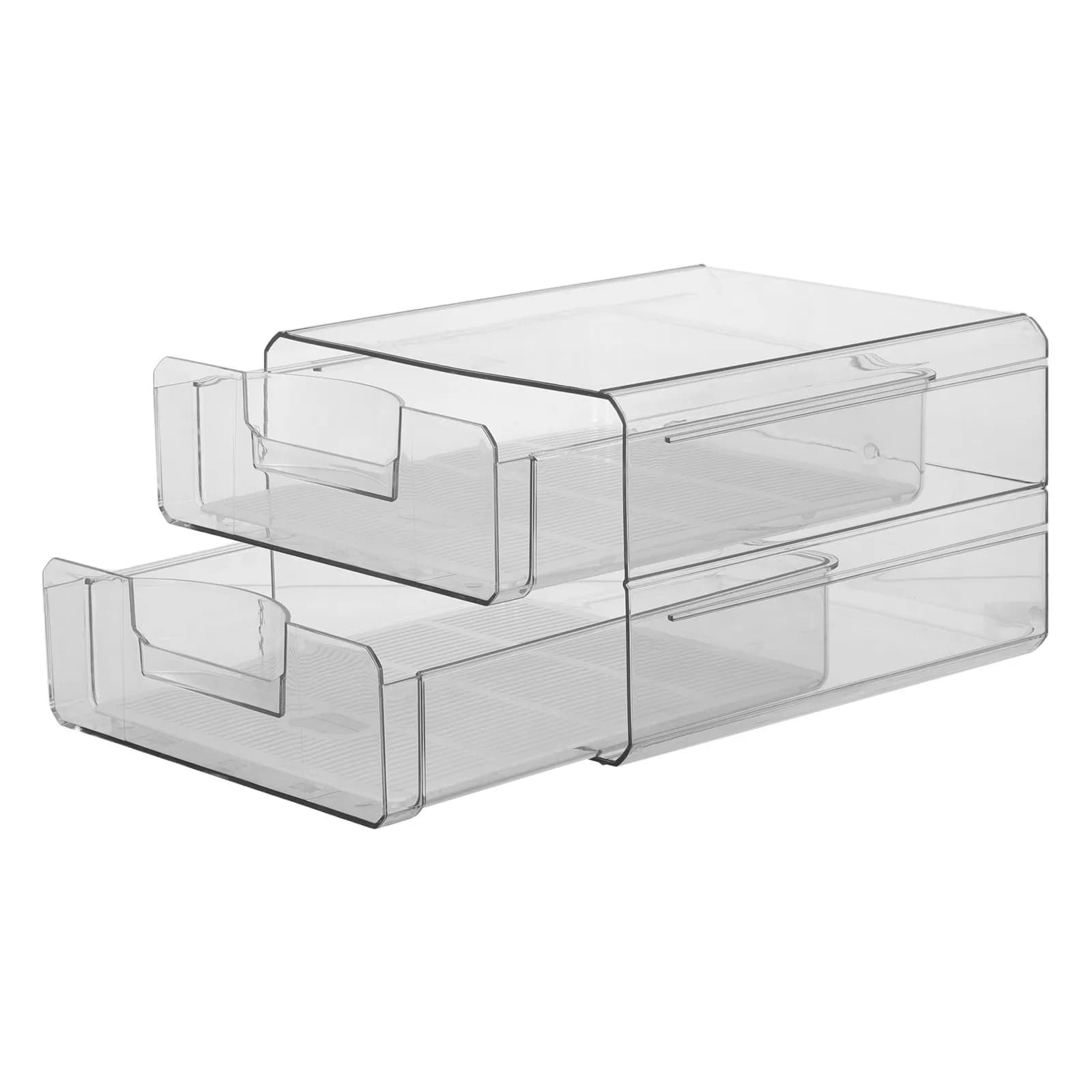 Double-layer Fridge Container, Transparent Organizer with Sealed Cover for Fresh Food Conservation