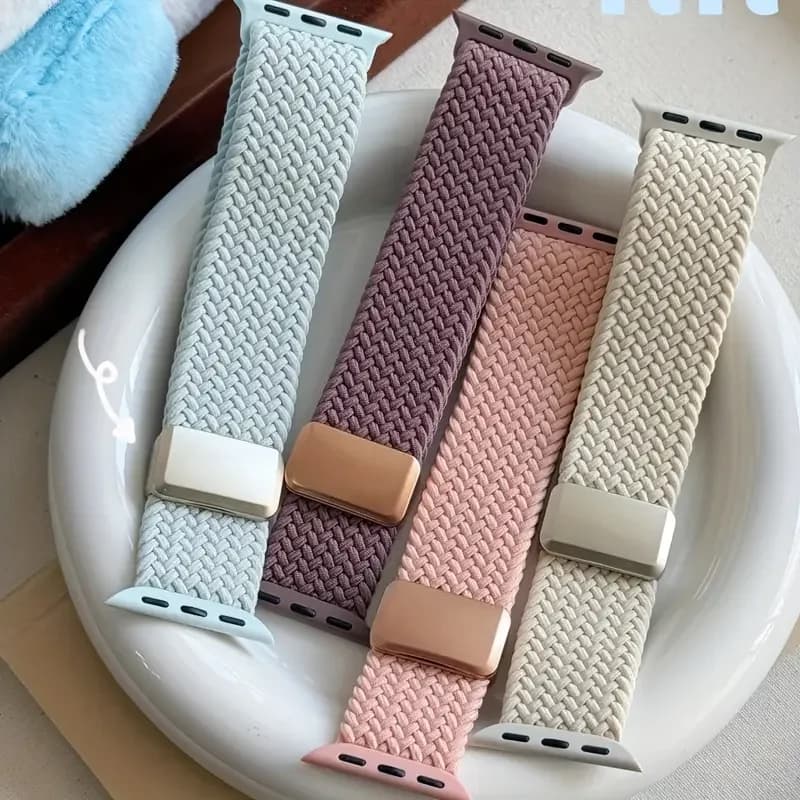 Braided bracelet for Apple Watch 44mm 40mm 45mm 46mm 49mm 41mm 38 iWatch series nylon bracelet if 7 6 8 9 10 Ultra 2