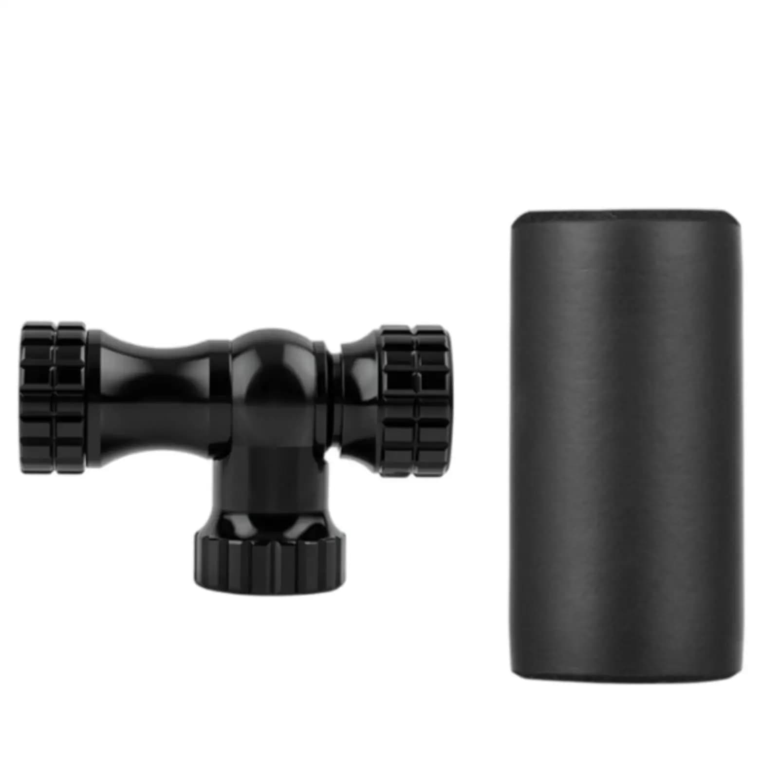 Aluminum Bicycle Tire Inflator Adapter with Knurled Rotary Ends and Sponge Guard for Compact Bike Pump