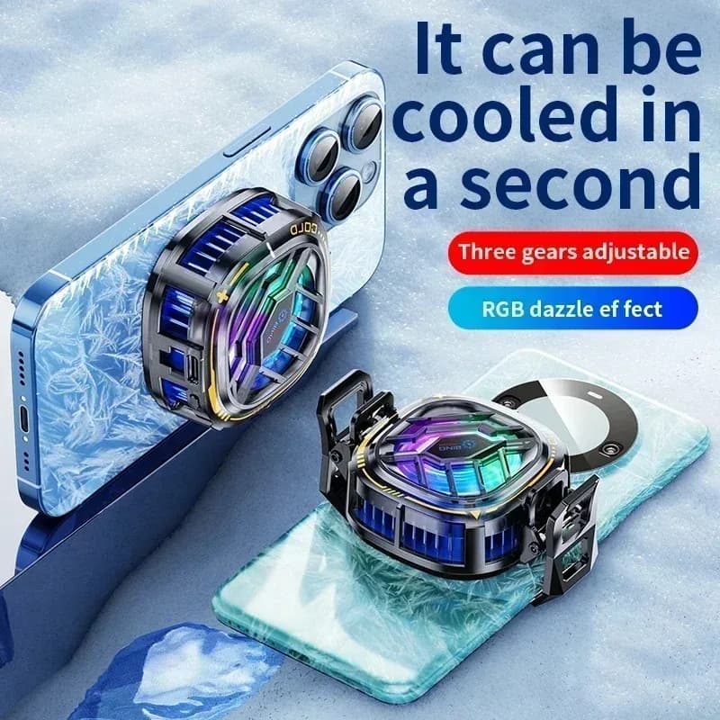 NEW X76 Mobile Phone Magnetic/ Back-clip 2 in 1 Semiconductor Cooling Fan Radiator Universal PUBG Game Cooler for IPhone Android