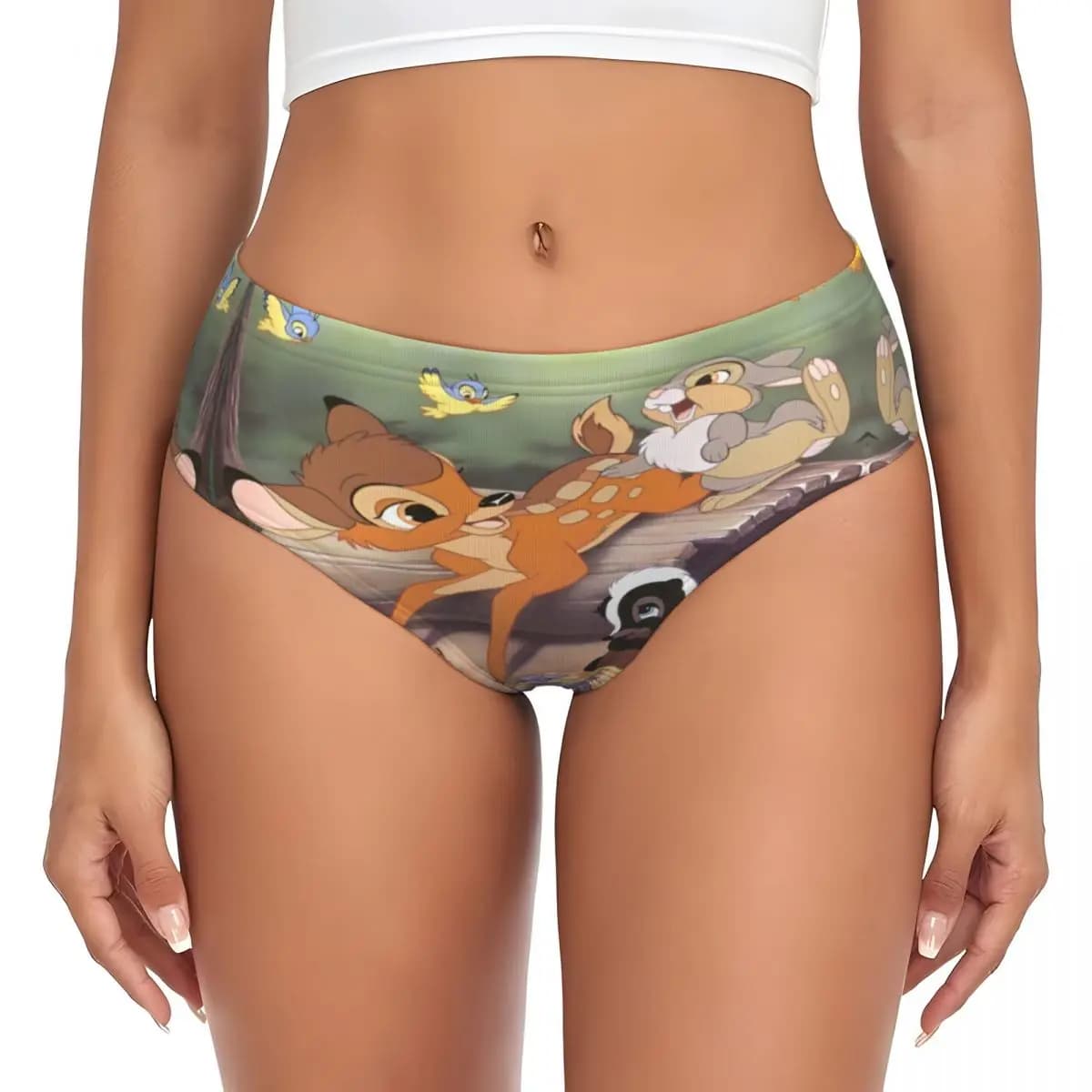 Mutandine Personalizzate da Donna B-Bambies, Biancheria Intima Femminile Morbida con Motivo Floreale Bambi