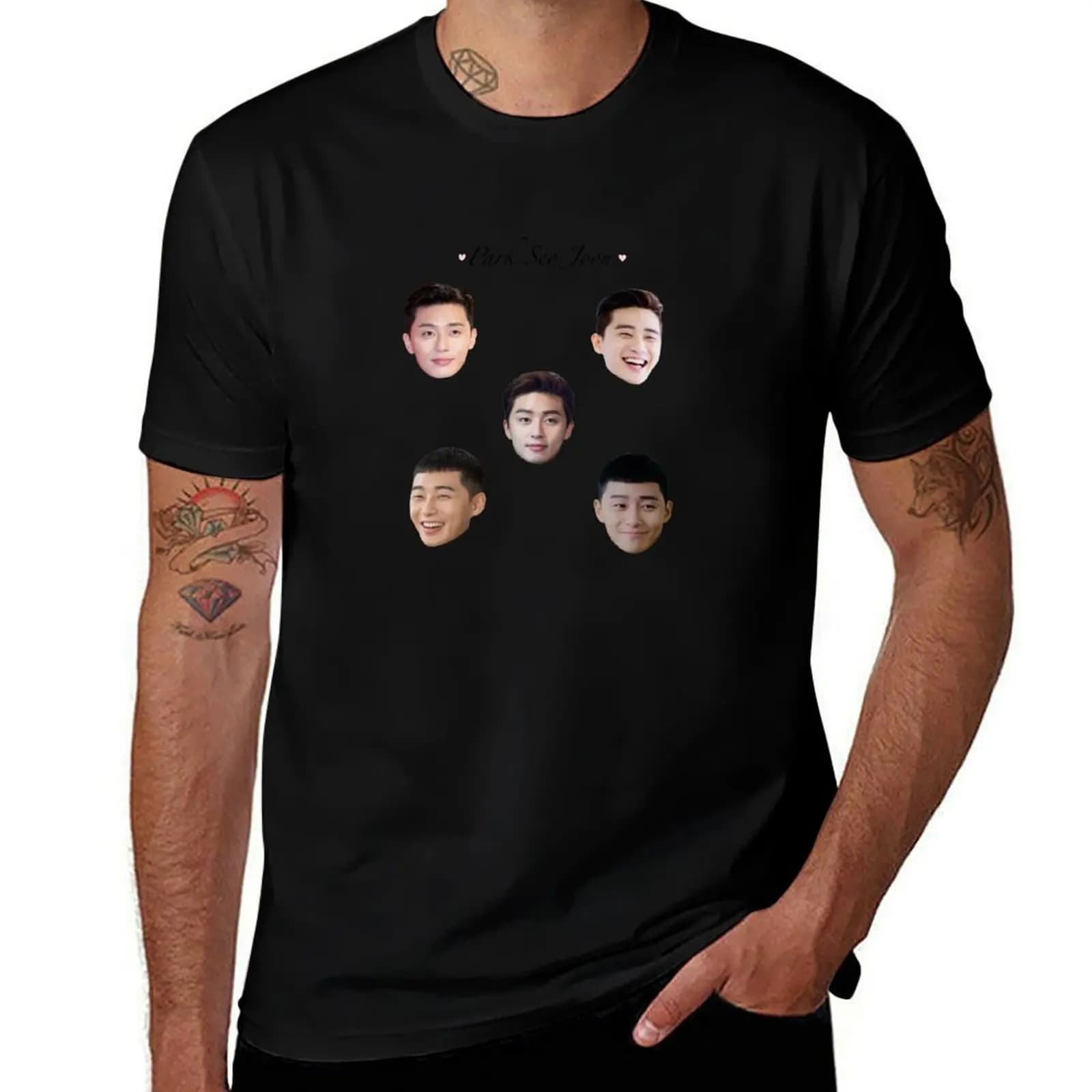 Park Seo Joon sticker pack T-Shirt Simple Trendy Casual T-Shirt