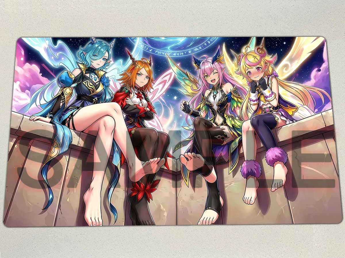 YuGiOh Playmat Elfnote Regina Lucina Tinia-VN Fortuna TCG CCG Mat Board Game Trading Card Game Mat Rubber Mouse Pad 600x350x2mm