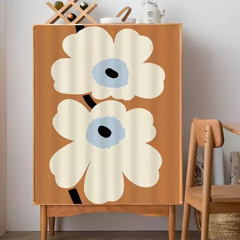 VIKAMA Healing Cat Design Velcro Cover Curtain for Home Shoe Cabinet Wardrobe No-Drill Dustproof Ugly-Covering Solution