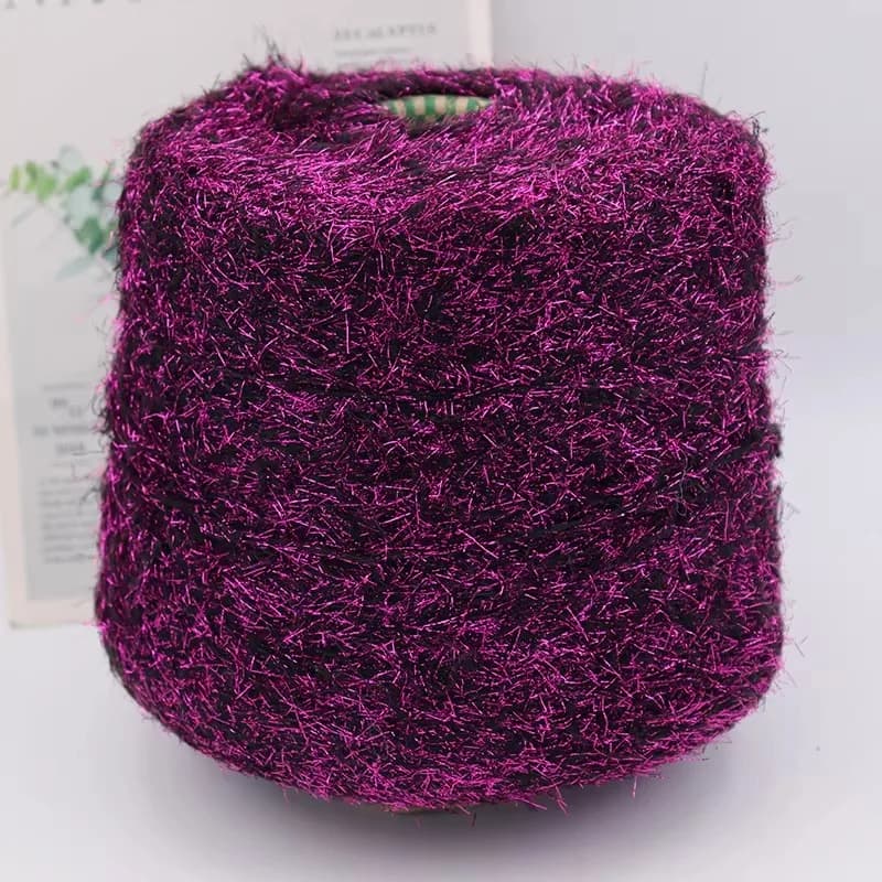 Filato viola scintillante da 500g per uncinetto, filo per lavori a maglia fai da te, per borse e lavori a uncinetto.