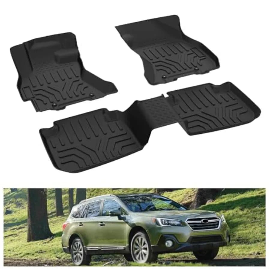 Tappetini per Subaru Outback/Legacy 2015-2019 su Misura, Tappetini Auto per Tutte le Stagioni, Resistenti in TPE, Anteriori e Posteriori, 2 File, Neri