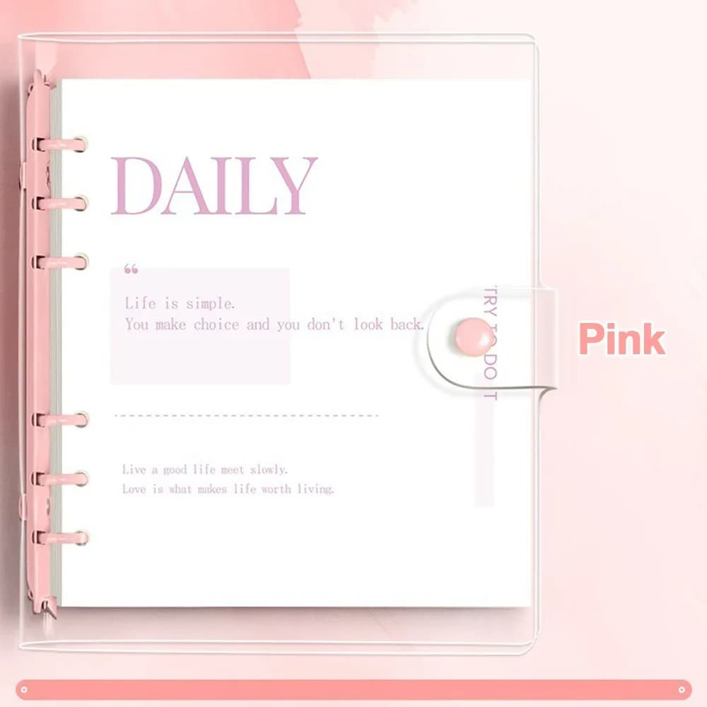 Transparent Loose-Leaf Notebooks Thicken Paper Sketchbook Memo Book Daily Weekly Binder Journal Notepads Office Study Stationery