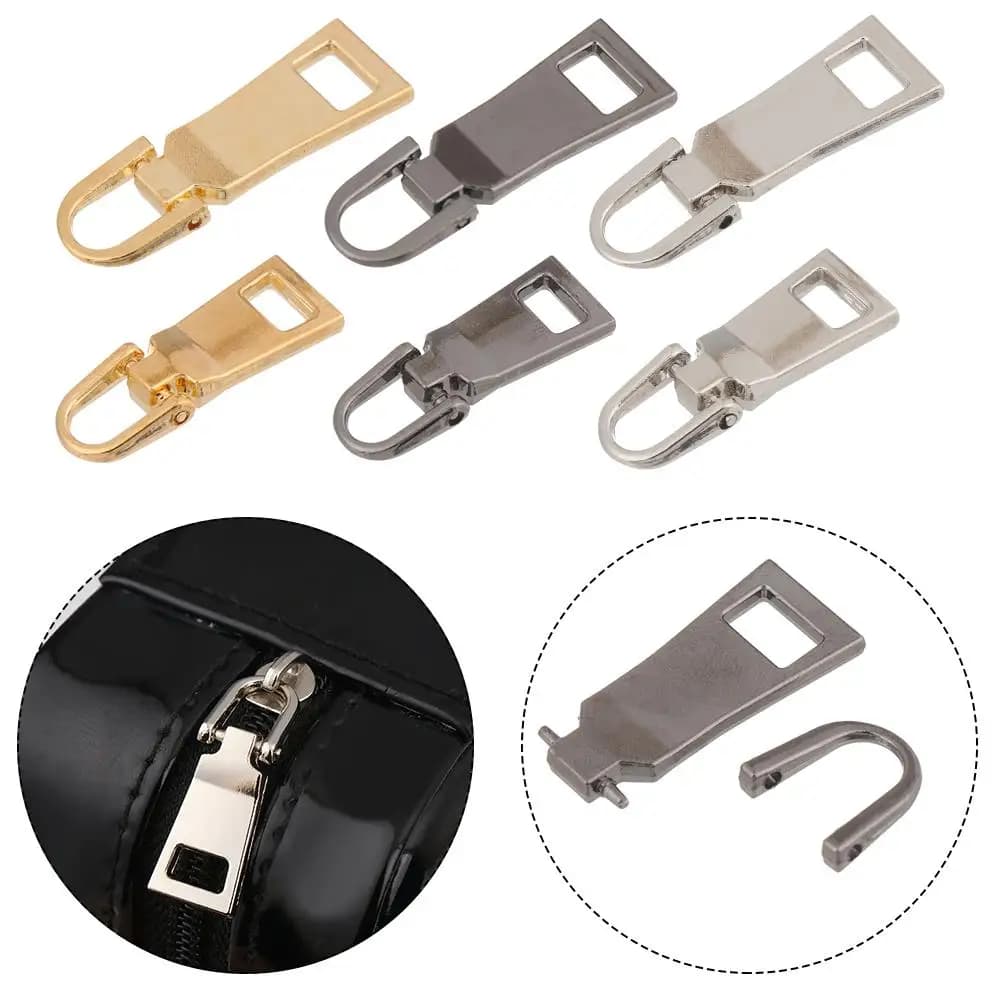 5 pezzi staccabile in metallo cerniera testa cerniera tirare cerniera Kit di riparazione sostituzione per borsa valigia vestiti metallo Zip cucito Kit