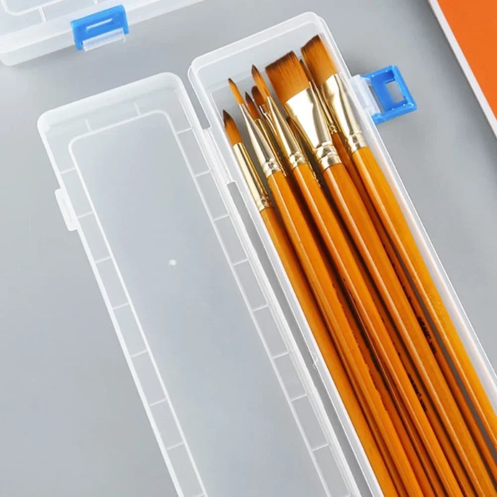 1 pz Scatola Portamatite per Pittura, Custodia per Pennelli da Disegno 33x7x3.5cm, Contenitore in Plastica per Penne Acquerello 18.5*7cm, Organizer per Strumenti da Disegno