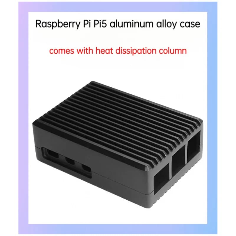 Raspberry Pi 5 Aluminum Passive Heatsink Case Built-in Thermal Posts