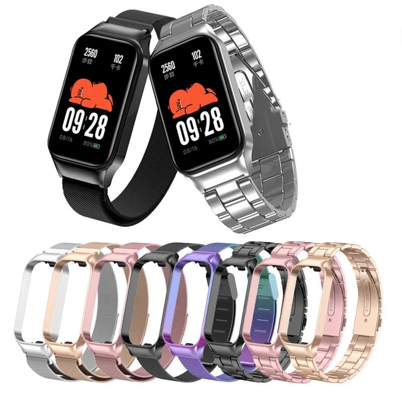 Cinturino per orologio in acciaio inossidabile 1pc per Xiaomi Smart Band 8 Active/Redmi Smart Band 2 Accessori per smartwatch Braccialetti