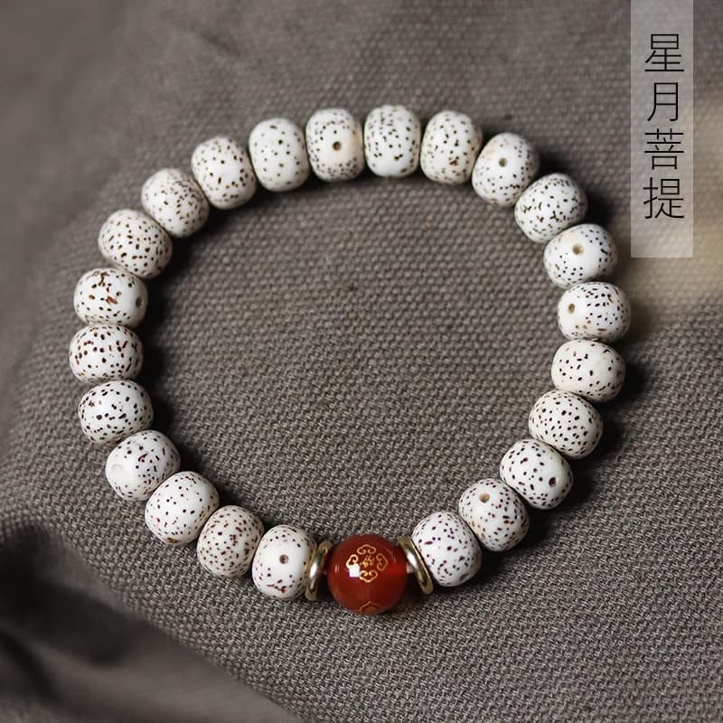 Bracciale fai da te con perle a barilotto Bodhi a forma di stella e luna, gioielli in stile etnico, perline da preghiera, per uomo e donna