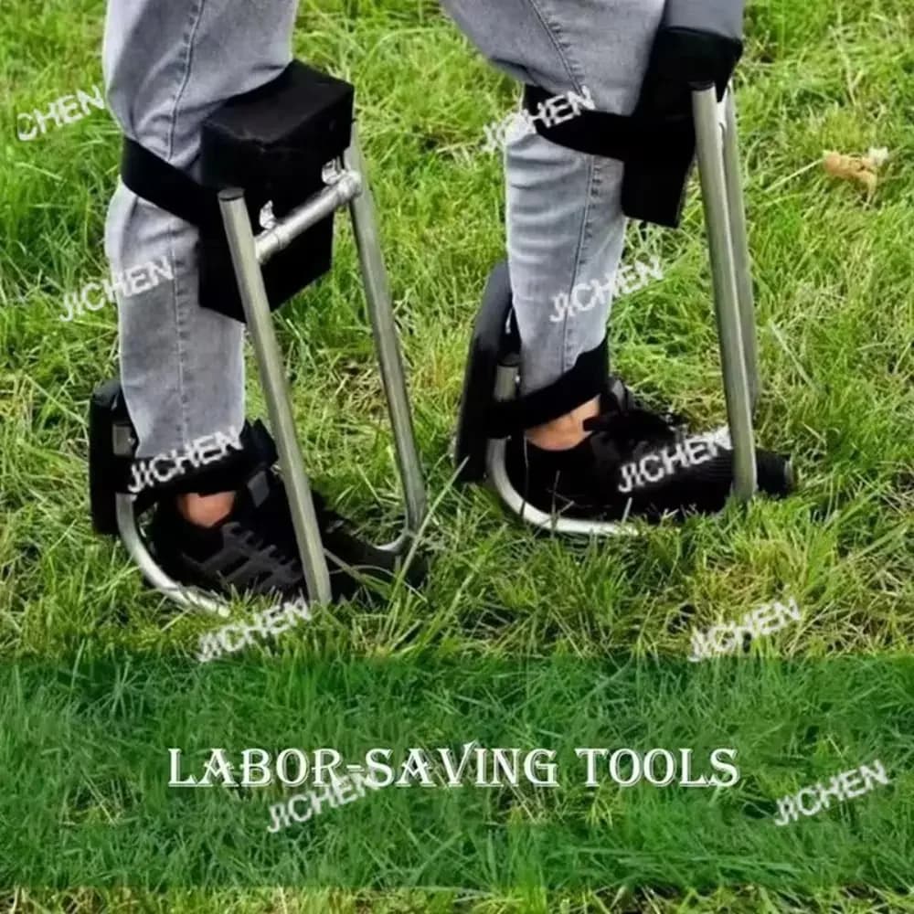 HSSturdy protezione per il sedile del ginocchio Indossabile per risparmiare manodopera Sedile per ginocchio da giardino Supporto per caviglia Sedia per sgabello da giardino per lavoro agricolo in acciaio inossidabile