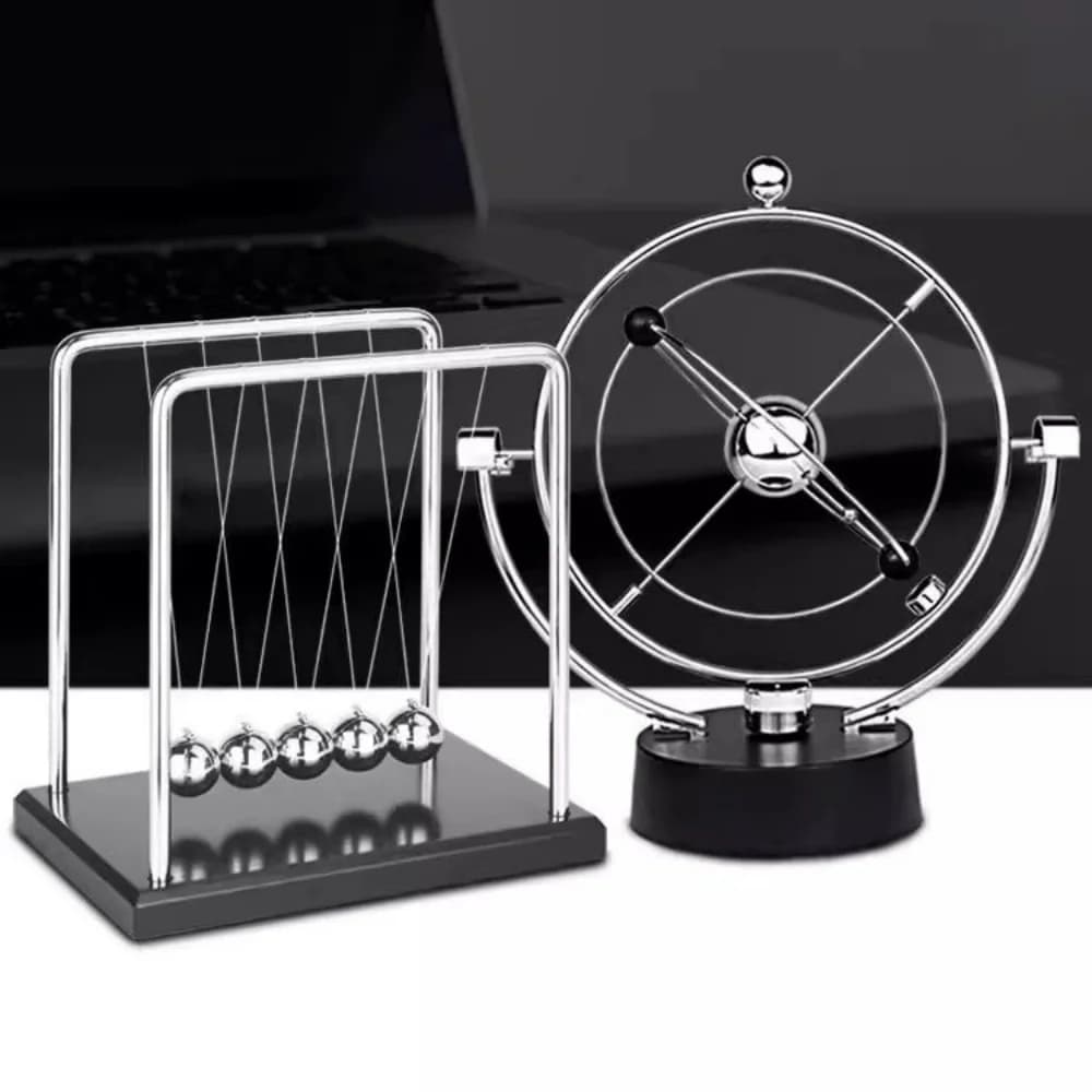 Rotazione Perpetuo Movimento Newton Pendolo Palla di Equilibrio 24,5 cm 9,65 pollici 11 cm 4,33 pollici Bicchiere di Fisica Decorazioni per la Scrivania di Casa Giocattolo Regalo