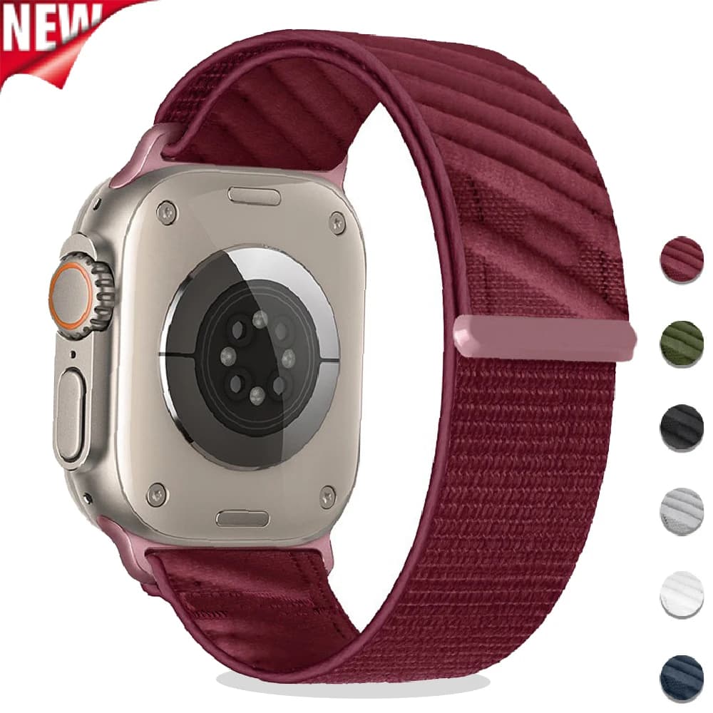 Nylon Strap for Apple Watch Ultra 3 2 49mm 46 45 44 41 42mm Sports Breathable Velcro Wristband for IWatch Series 11 10 9 8 7 SE
