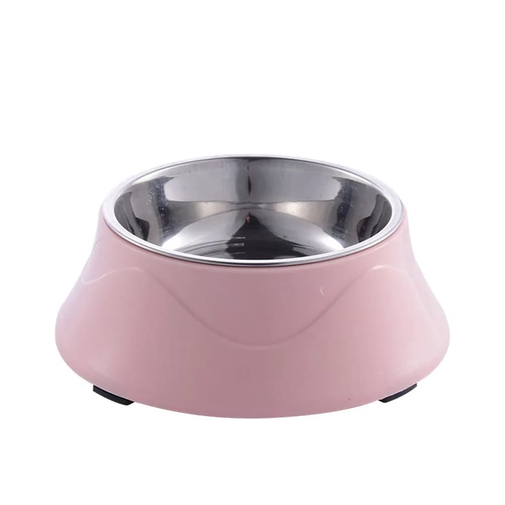 Nuova ciotola con rivestimento in acciaio inossidabile per mangiatoia per animali domestici per cani e gatti, ciotola per acqua alimentare antiscivolo, ciotola da pranzo durevole per animali domestici