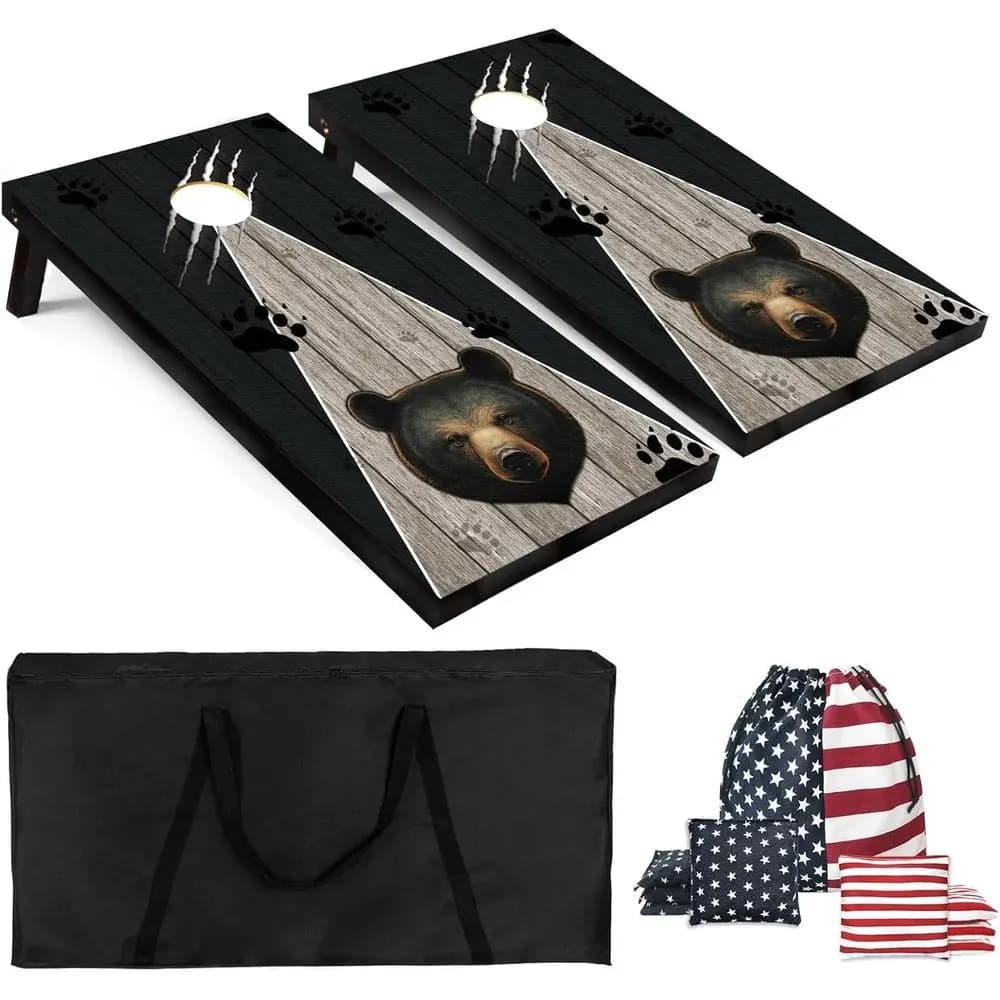 Set da Cornhole 4x2 Dimensioni Regolamentari con Borse per il Trasporto e 8 Sacchetti di Fagioli, Gioco di Lancio delle Fagioli per Adulti