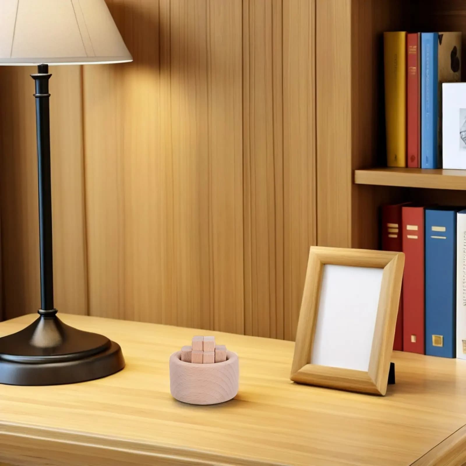 Diffusori di oli essenziali in legno naturale da 4 pezzi, deodoranti per ambienti cilindrici compatti e minimalisti per camera da letto, ufficio, sala yoga