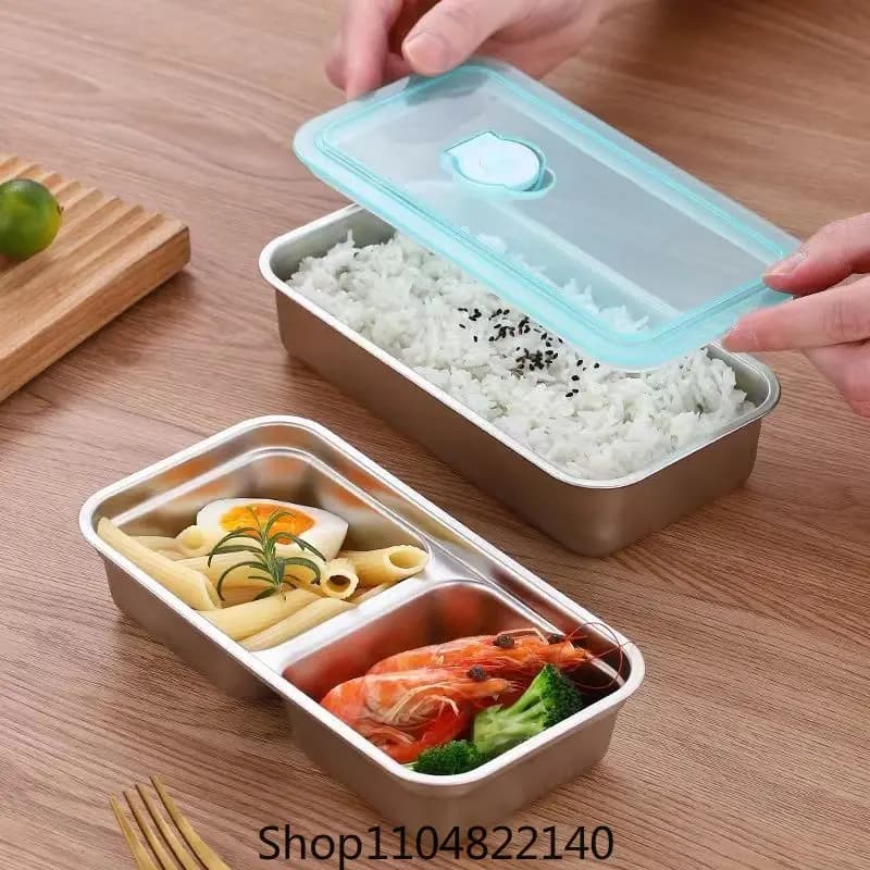 Lunch Box in acciaio inossidabile 304 per bambini e adulti, Bento Box portatile a prova di perdite, contenitore per la preparazione dei pasti da viaggio Lavabile in lavastoviglie