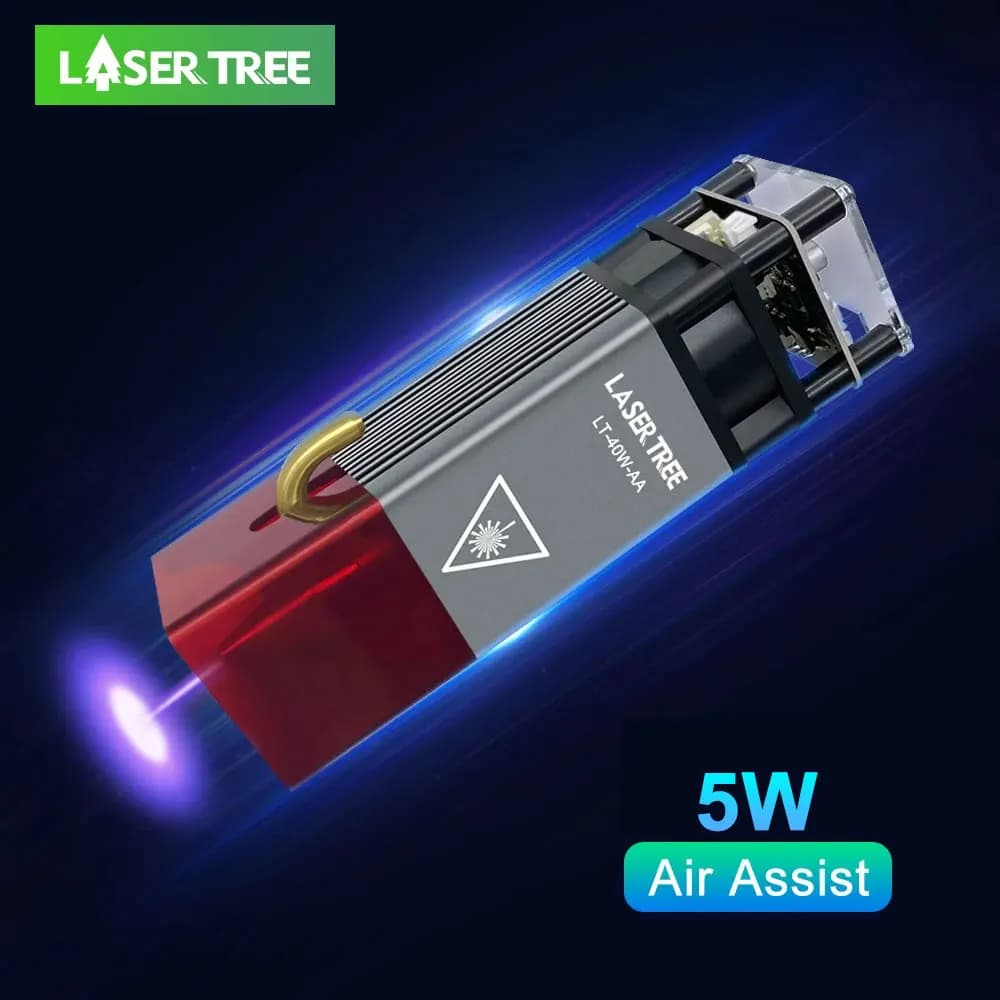 LASER TREE 5W laser module with high power air assist 10W TTL blue light laser head for laser engraving machine CNC DIY
