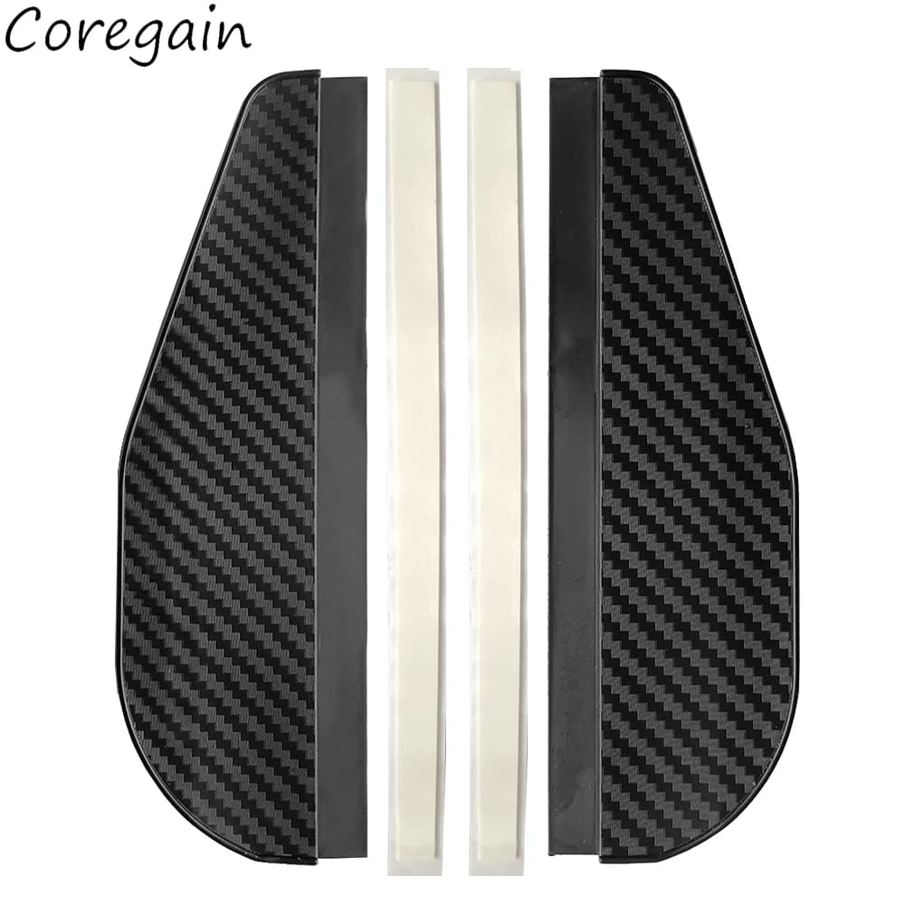 2 pezzi specchietto retrovisore per auto sopracciglio pioggia modello in fibra di carbonio visiera parasole universale protezione per retromarcia