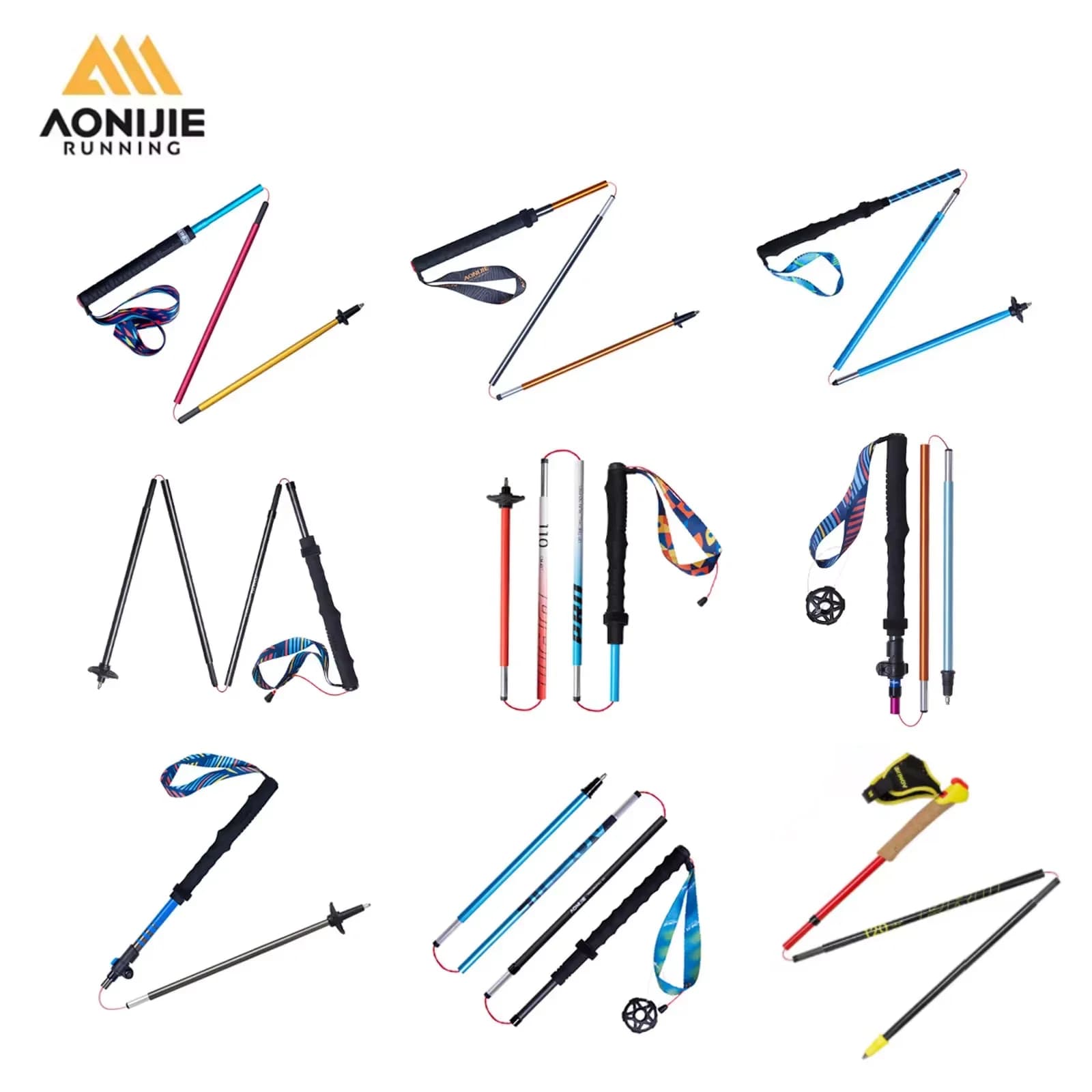 2pcs AONIJIE All Types of Hiking Trekking Pole Ourdoor Camping Walking Sticks Summarizing 110cm 120cm 130cm