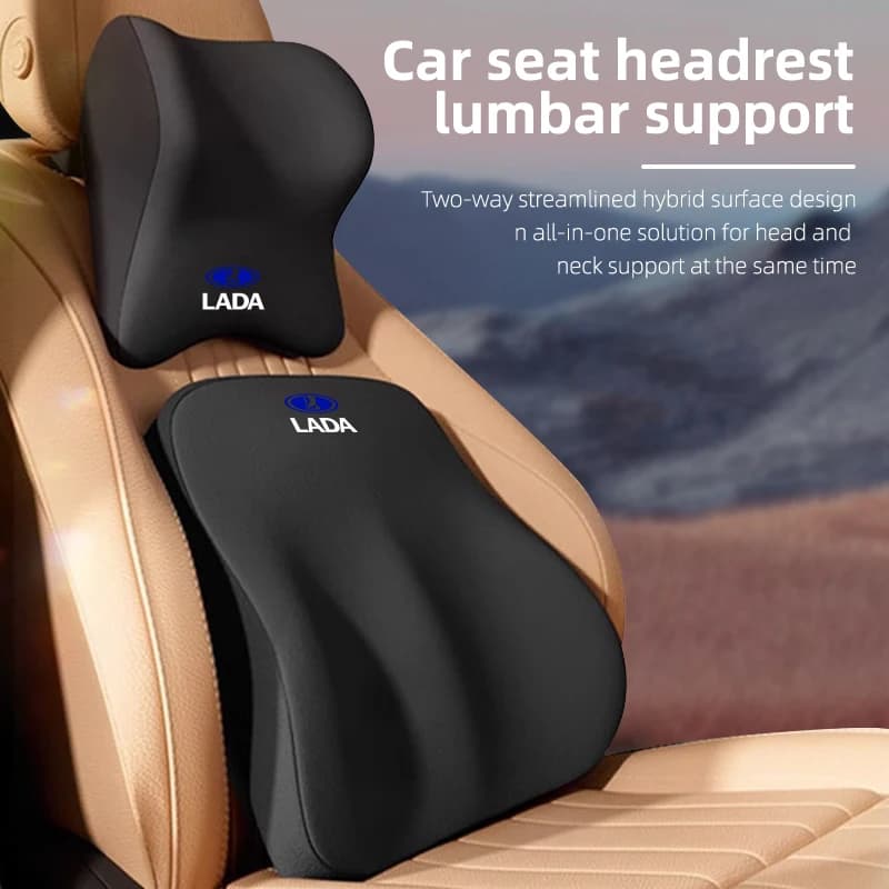 Car Headrest Lumbar Support Memory Foam Cushion Neck Pillow For Lada Samara 2109 Largus Priora Xray Cross 2112 2114 Granta