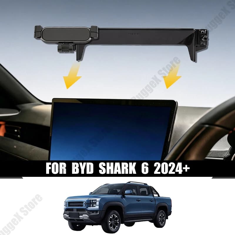 Screen Phone Holder Mount For BYD SHARK 6 2024+ Custom Mount Dual Holder GPS Screen Fixed Base 12.8-15.6 INCH Car Accessories