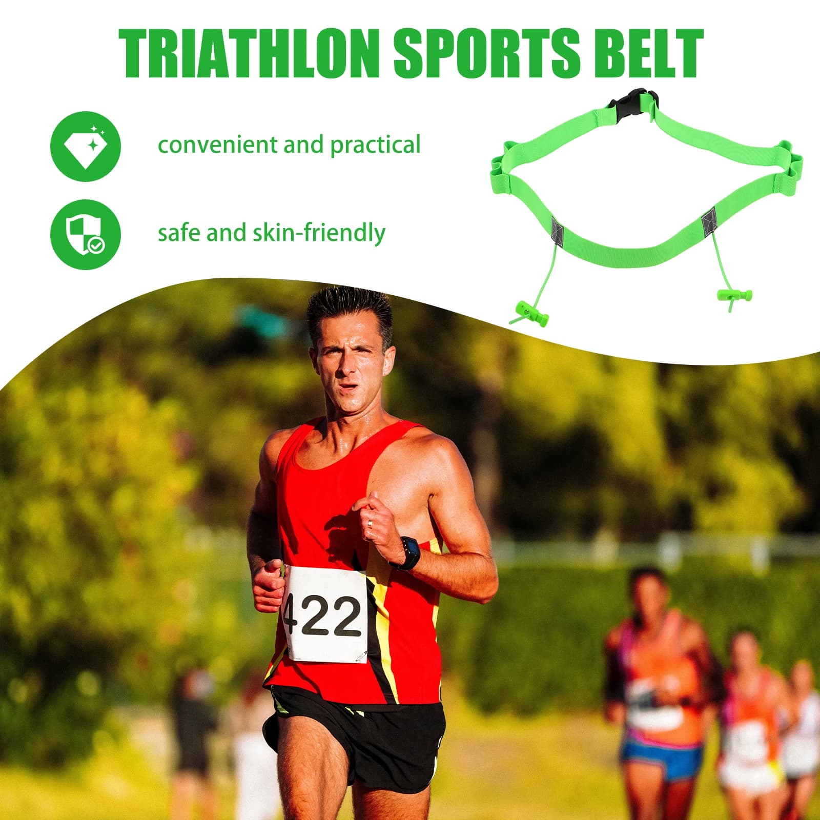 Reusable Running Belt Breathable Polyester Ergonomic Sports Belt For Adult Children Training