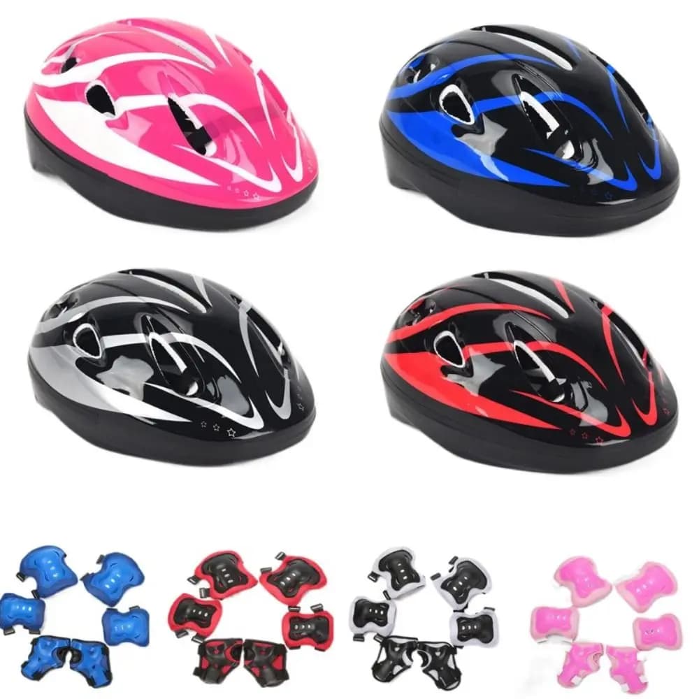 Kids helmet Glue Elbow Guard Wrist Guard Sports Protective Equipment Scooter Skateboard Skateboard Cycling Skate Set Security Boy Girl 4-12 Years
