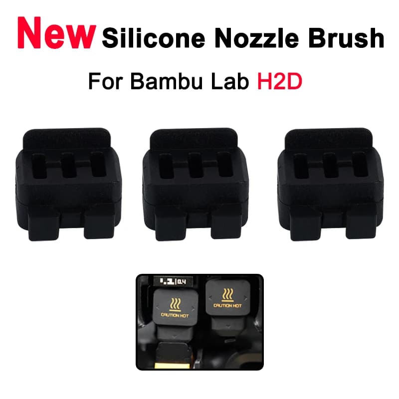 New Nozzle wiper For Bambu Lab H2D hotend 1/2/3/4/5/10pcs For Bambu Lab H2D Hotend Nozzle Silicone Brush Cleaning Tool