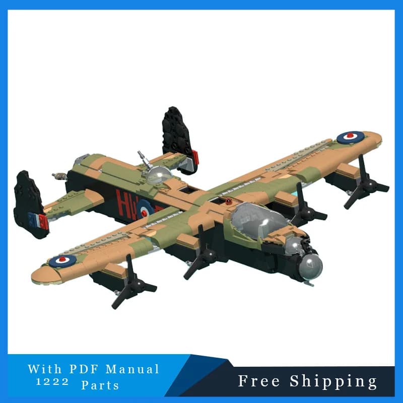 1222 Parts Creative Retro Cool Warplane Technical Building Blocks Model Educational DIY Assembly Toy Kid Christmas Birthday Gift