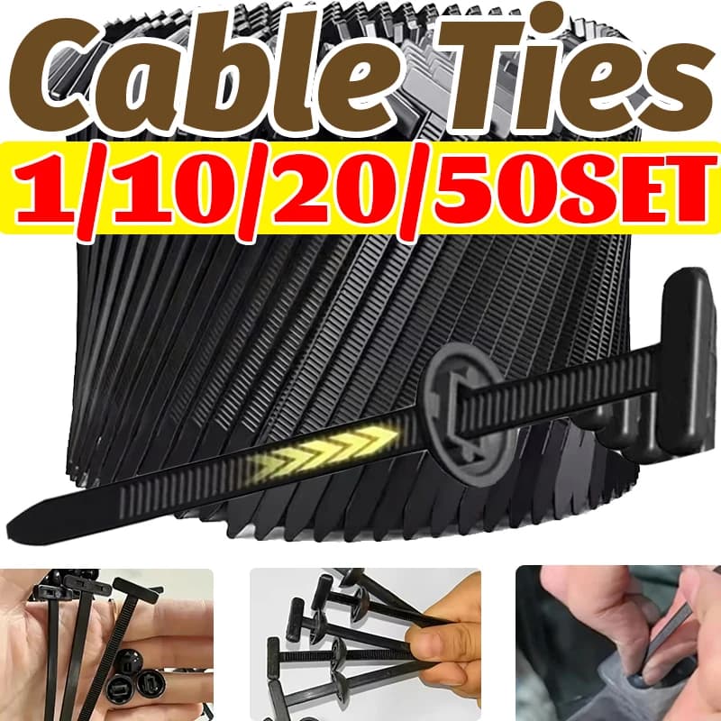 50/1Set Fascette per cavi Fibbia in nylon Vite di fissaggio automatica Sostituibile Parafanghi per auto Tronco Protezione motore Pannello Clip per cavi Strumento di gestione
