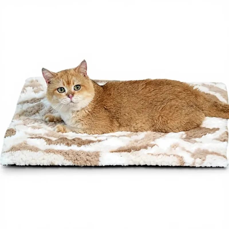Petace Coperta per animali domestici in cotone antiscivolo autoriscaldante elettrica per cani e gatti Uso interno/esterno Facile da pulire 60x45 cm Marrone