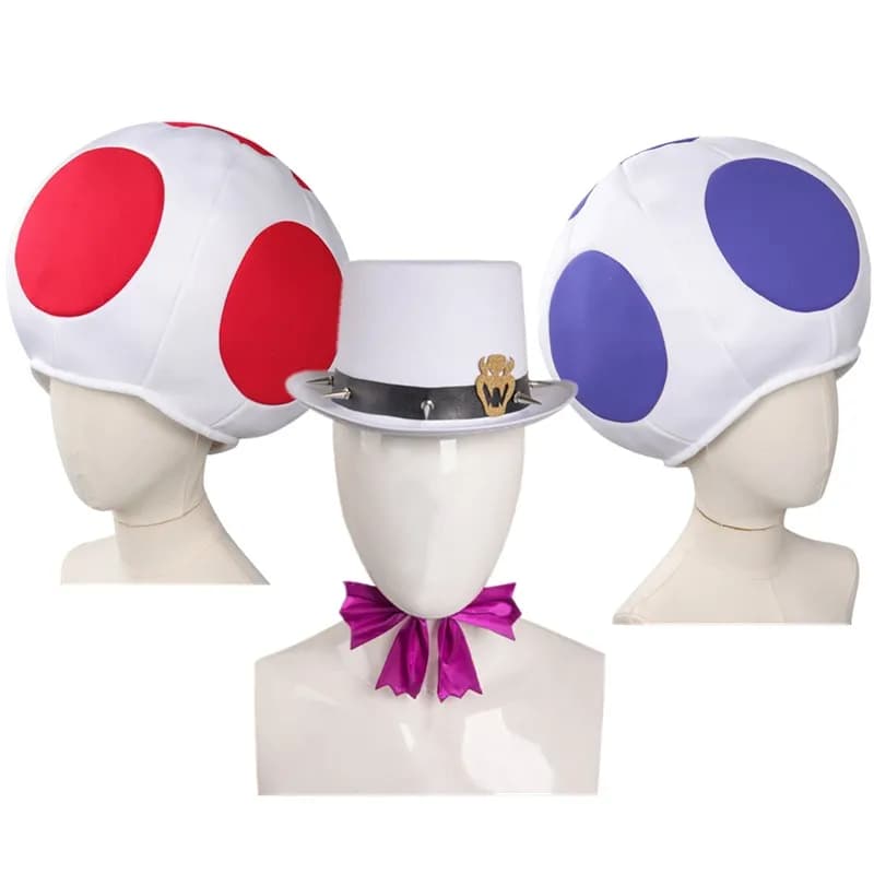 Role Game Men Boys Rospo Cosplay Kinopio Bowser Cap Bros 2 Fantasia Fungo Copricapi Halloween Costume Accessories