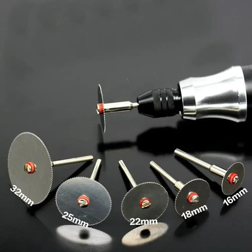 Set di 6 Dischi da Taglio in Metallo per Legno, Lame Circolari Mini da 16 18 22 25 32mm, Utensili Manuali per Falegnameria