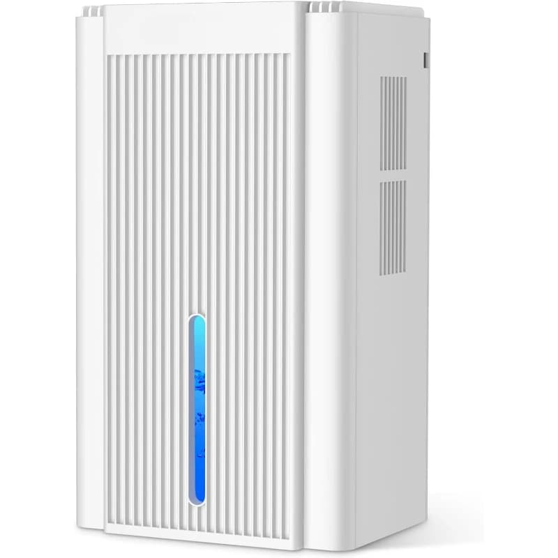 Dehumidifier ， 1000 Sq.Ft 95 OZ Auto Shut Off Quiet Relaxing 7 Color Ambient Light Basement Bedroom Home (White)