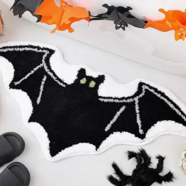 Halloween pumpkin bat skull floor mat imitation cashmere horror face creative living room bedroom home floor mat
