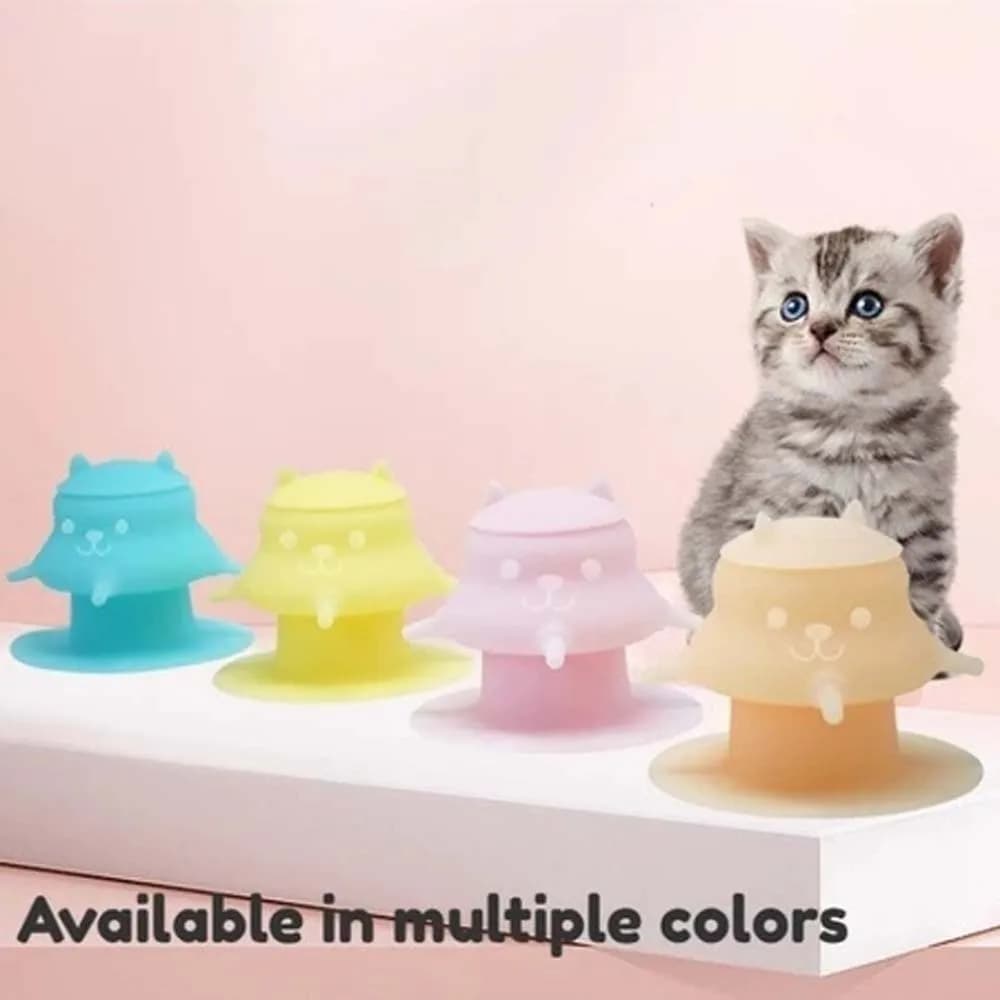 Dispenser di cibo per gatti Gattino Alimentatore per capezzoli Tettarelle da biberon Base a ventosa Tettarelle da biberon bionico Ciotola per cibo per gatti per cani Ciotola per animali domestici in silicone da 230 ml