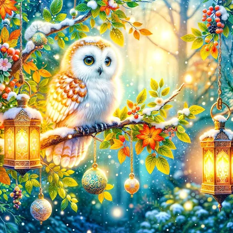 RUOPOTY Diamond Painting Home Wall Art Decor Diy Making Kits Owl Full Round Diamond Art Painting Unique Gift Adult Diamond Art