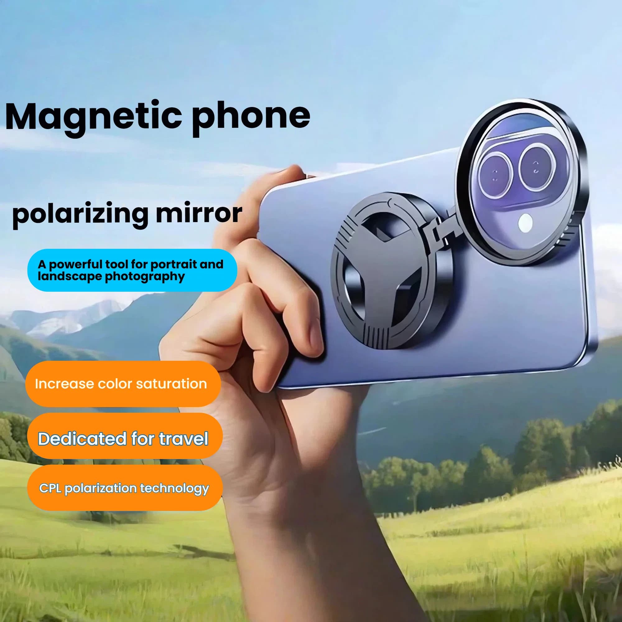 Telefono magnetico CPL Filtro polarizzatore antiriflesso magnetico Rivestimento ottico Luce stellata Lente polarizzante per fotografia HD