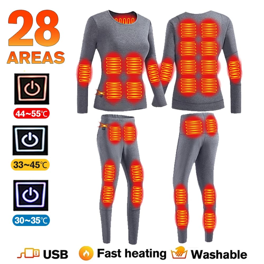 Giacca invernale riscaldata termica gilet da uomo intimo riscaldato tuta da sci da uomo USB riscaldamento elettrico abbigliamento in pile termico mutandoni