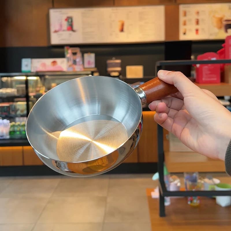 Mini pentola in acciaio inossidabile multiuso portatile per friggere le uova, riscaldare il latte, cucinare in casa