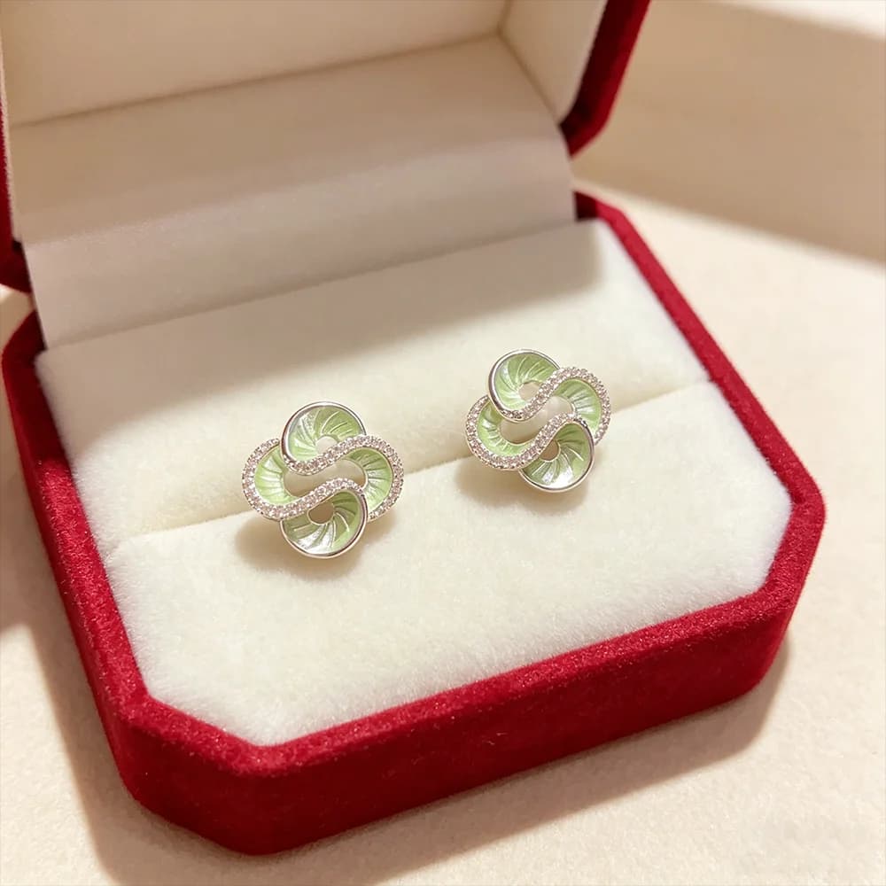Summer New Thin Petal Stud Earrings Women Luxury Thick Silver Plated Zircon Earring Delicate Minimalist Fashion Jewelry Gift