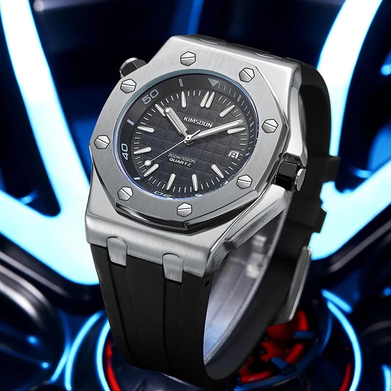 New quartz man sports watch, refined design, trendy and fashionable, bright display, silicone strap, electronic quartz movement, suitable for men, ideal gift for friends - Suitable for business or casual occasions.