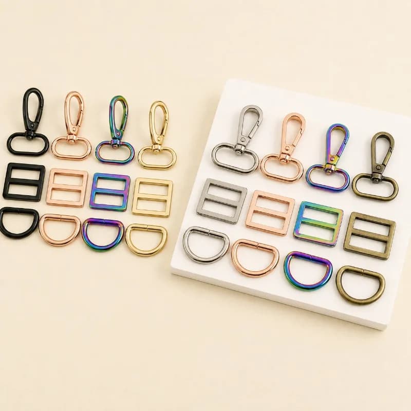3Sets 20/25/32/38mm Bags Strap Buckles Metal D Ring Lobster Clasp Pet Collar Carabiner Snap Hook DIY KeyChain Bag Part Accessory